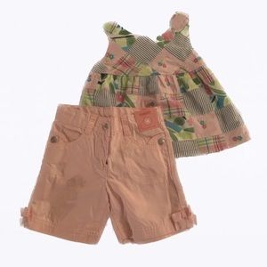 Adorable Gymboree Flower Garden Patchwork Girls 4 Top and Shorts Set. So Sweet!